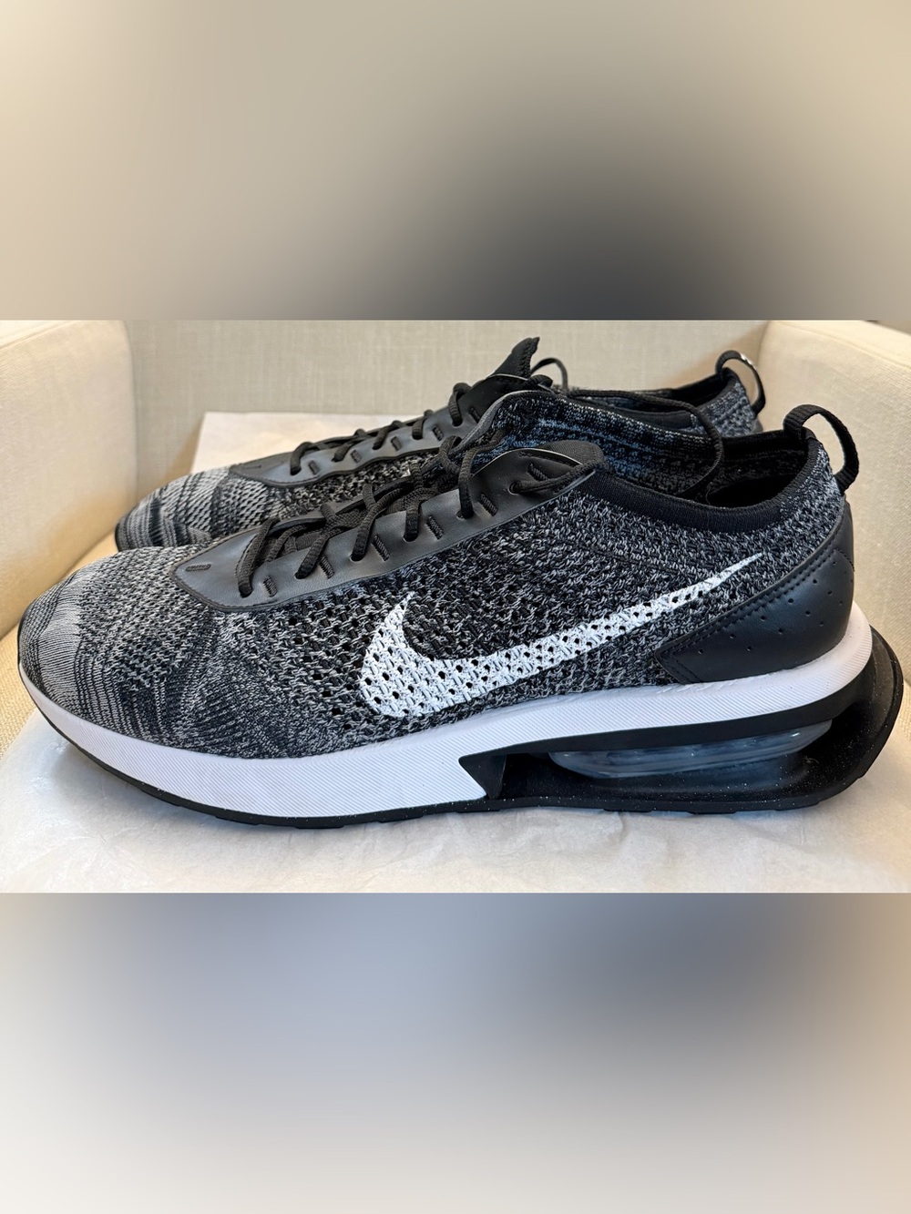 Nike Air Max Flyknit Racer Black White Men’s Sneakers Size 11.5